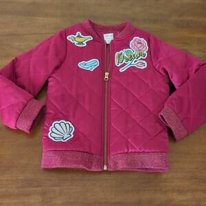 Disney collection by TUTU contour girls satin quilted bomber Jacket size 5/6 GUC